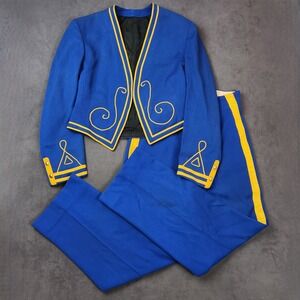 Vintage Marching Band Uniform Jacket Pants Set Blue Gold Trim A Jacobs & Sons‎